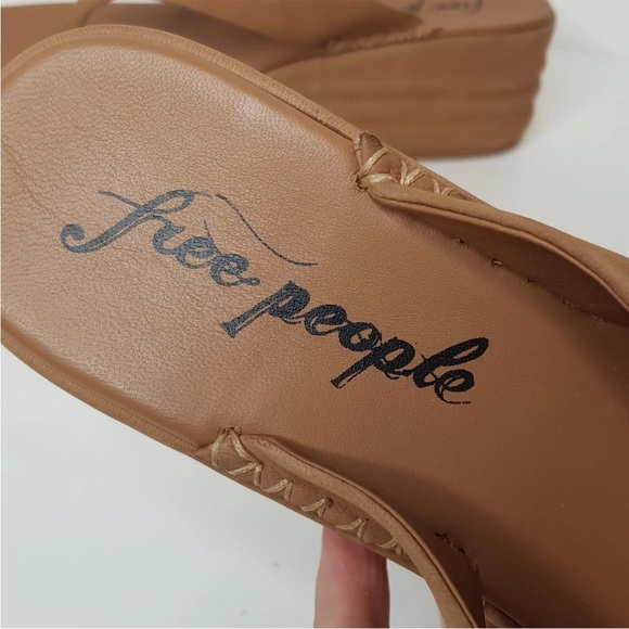 Free People Tan Thong Flatform Sandals UK 8 EU 41 Haven Platform Chunky BN - Picture 5 of 12